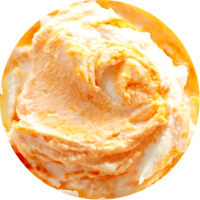 Vanila with orange jam and citrus chips ice cream